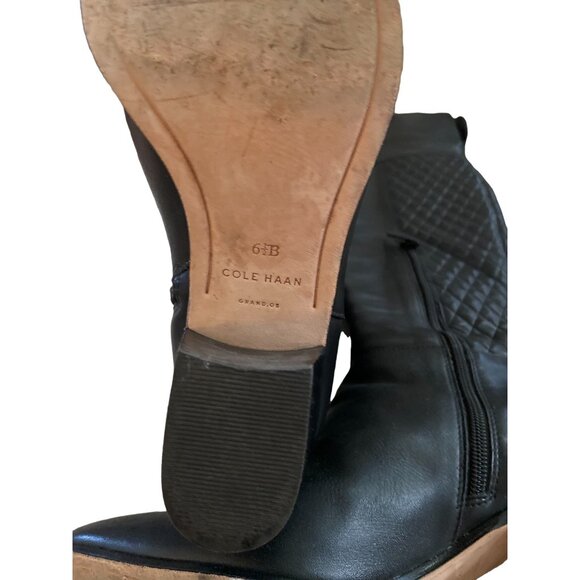 Cole Haan Everly Boots Black Size 6.5 Stealth Wealth Preppy Equestrian Classic - Picture 12 of 15